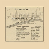Lumber City Village  Penn Township, Pennsylvania 1866 Old Town Map Custom Print - Clearfield Co.