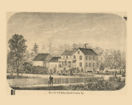 Blanchard Residence  Union Township, Pennsylvania 1866 Old Town Map Custom Print - Clearfield Co.