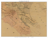 Corte Madera & Sausalito, California 1892 Old Town Map Custom Print - Marin Co.