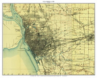 Buffalo City 1901 - Custom USGS Old Topo Map - New York - Lake Erie-Chatauqua