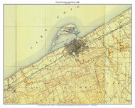 Erie City Pennsylvania 1900 - Custom USGS Old Topo Map - New York - Lake Erie-Chatauqua