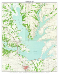 Lewisville Lake 1960 - Custom USGS Old Topo Map - Texas