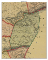 Salisbury Township, Pennsylvania 1851 Old Town Map Custom Print - Lancaster Co.