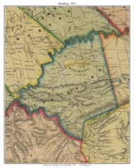 Strasburg Township, Pennsylvania 1851 Old Town Map Custom Print - Lancaster Co.