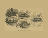 Steam Mills of Conestoga Pennsylvania 1851 Old Town Map Custom Print - Lancaster Co.