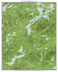 Tupper & Little Tupper Lakes 1954 - Custom USGS Old Topo Map - New York - Adirondack Lakes