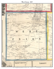 West Union, New York 1857 Old Town Map Custom Print - Steuben Co.