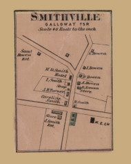 Smithville Villages - Galloway Township, New Jersey 1872 Old Town Map Custom Print - Atlantic Co.