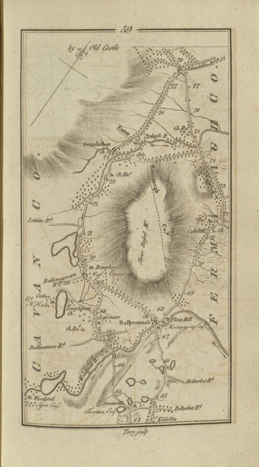 059 Dublin Sligo Old Castle - Ireland 1777 Road Atlas - OLD MAPS