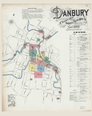 Danbury, Connecticut 1892 - Old Map Connecticut Fire Insurance Index