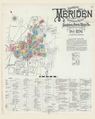 Meriden, Connecticut 1896 - Old Map Connecticut Fire Insurance Index