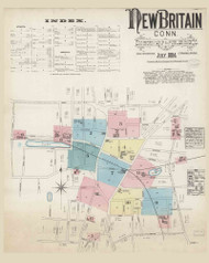 New Britain, Connecticut 1884 - Old Map Connecticut Fire Insurance Index
