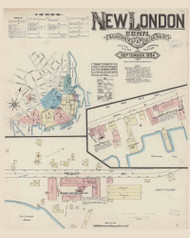 New London, Connecticut 1884 - Old Map Connecticut Fire Insurance Index