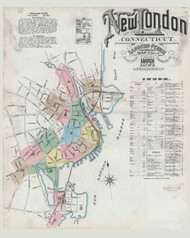 New London, Connecticut 1891 - Old Map Connecticut Fire Insurance Index