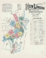 New London, Connecticut 1896 - Old Map Connecticut Fire Insurance Index