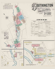 Southington, Connecticut 1890 - Old Map Connecticut Fire Insurance Index