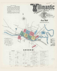 Willimantic, Connecticut 1892 - Old Map Connecticut Fire Insurance Index