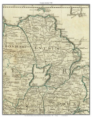 County Antrim, Ireland 1790 Roque - Old Map Custom Reprint