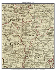 County Catherlagh (Carlow), Ireland 1790 Roque - Old Map Custom Reprint