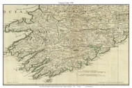 County Corke (Cork), Ireland 1790 Roque - Old Map Custom Reprint