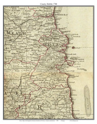 County Dublin, Ireland 1790 Roque - Old Map Custom Reprint