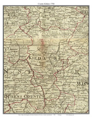 County Kildare, Ireland 1790 Roque - Old Map Custom Reprint