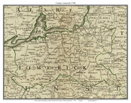 County Limerick, Ireland 1790 Roque - Old Map Custom Reprint