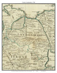 County Londonderry, Ireland 1790 Roque - Old Map Custom Reprint