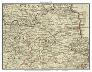 County Meath, Ireland 1790 Roque - Old Map Custom Reprint