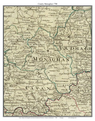 County Monagan, Ireland 1790 Roque - Old Map Custom Reprint