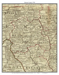Queens County (County Laois), Ireland 1790 Roque - Old Map Custom Reprint