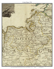 County Sligoe (Sligo), Ireland 1790 Roque - Old Map Custom Reprint