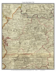 County West Meath (Westmeath), Ireland 1790 Roque - Old Map Custom Reprint