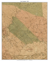 East Lampiter Township, Pennsylvania 1842 Old Town Map Custom Print - Lancaster Co.