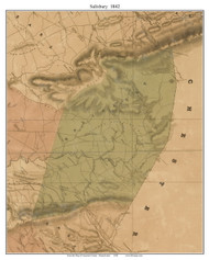 Salisbury Township, Pennsylvania 1842 Old Town Map Custom Print - Lancaster Co.