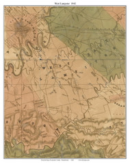West Lampiter Township, Pennsylvania 1842 Old Town Map Custom Print - Lancaster Co.