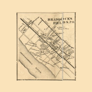 Braddocks Field PO, Pennsylvania 1862 Old Town Map Custom Print - Allegheny Co.
