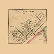 West Elizabeth PO  Jefferson, Pennsylvania 1862 Old Town Map Custom Print - Allegheny Co.