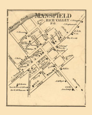 Mansfield  formerly Rich Valley PO, Pennsylvania 1862 Old Town Map Custom Print - Allegheny Co.