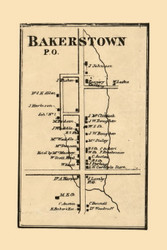 Bakerstown PO  Richland, Pennsylvania 1862 Old Town Map Custom Print - Allegheny Co.