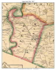 Upper Saint Clair Township, Pennsylvania 1862 Old Town Map Custom Print - Allegheny Co.