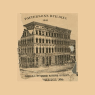 Patterson's Building, Pennsylvania 1862 Old Town Map Custom Print - Allegheny Co.
