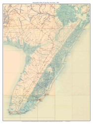 Cape May 1888 - Custom USGS Old Topo Map - New Jersey