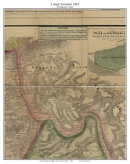 Lehigh Township, Pennsylvania 1865 Old Town Map Custom Print - Lehigh Co.