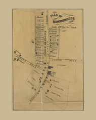 Schnecksville - North White Hall, Pennsylvania 1865 Old Town Map Custom Print - Lehigh Co.