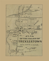 Trexlertown Village - Upper Macungie, Pennsylvania 1865 Old Town Map Custom Print - Lehigh Co.