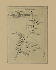 Coopersburg Village - Upper Saucon, Pennsylvania 1865 Old Town Map Custom Print - Lehigh Co.