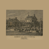 Fuller Residence Picture, Pennsylvania 1865 Old Town Map Custom Print - Lehigh Co.