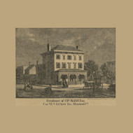 Kline Residence Picture, Pennsylvania 1865 Old Town Map Custom Print - Lehigh Co.