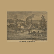 Lehigh Furnace Picture, Pennsylvania 1865 Old Town Map Custom Print - Lehigh Co.